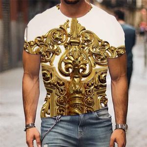 Herren-T-Shirts, Luxus-Shirt für Herren, Barock-Stil, 3D-Herren-T-Shirt, kurzärmeliges Rundhals-Top, Streetwear-Mode