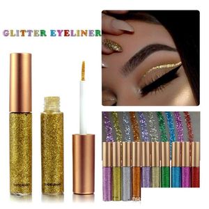 Eyeliner glitter flytande b￤rbar gl￤nsande smink ￶gonfoder penna l￥nglastande snabb torr sk￶nhet kosmetisk blank droppe leverans h￤lsa ￶gon dhldy