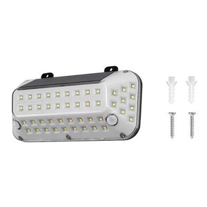 Lampade da parete solari 54LED Testine a doppio sensore trasparenti IP65 Impermeabili per la decorazione di lampade da giardino Illuminazione da esterno