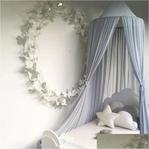 Crib Netting Baby Bed Canopy Beder Round Mosquito Net Curtain Bedding Dome Tent Room Decor Slee Toddler Infant Drop Delivery Kids Ma Dhmi7