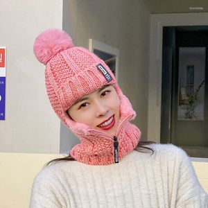 Beanies Beanie/Skull Caps Women Wool Knitted Hat Ski Sets Female Windproof Outdoor Winter Hats Woman Knit Warm Thick Scarf Collar Girl