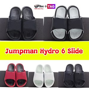 Retro-Hausschuhe Jumpman Hydro 6 Slide Strandrutschen Sommersandale mit Box Herren Damen Schuhe Indoor Outdoor Dusche Slipper Schwarz Weiß Wolf Grau Chicago Flache Sandalen