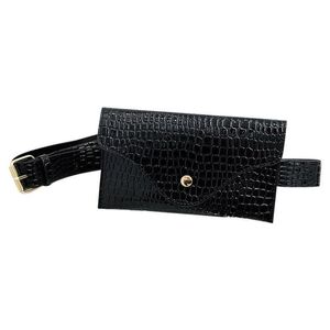 Waist Bags Belt Bag Women PU Leather Pack Wallet Handbag Small Purse Phone Pouch(Black)