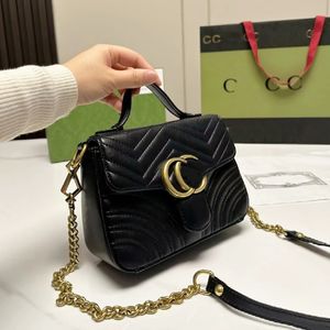 Bolsas de grife bolsa tote bag marmont Moda Feminina Clássico Corpo cruzado 3 Tamanhos Luxos Couro Genuíno Com Número de Série 2022 Novos itens 11