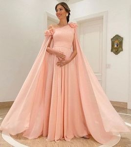우아한 One Shoulder Maternity Prom Dresses 2023 Florals 임신 한 두바이 공식 이브닝 드레스 라인 쉬폰 긴 파티 행사 커스텀 로브 드 발