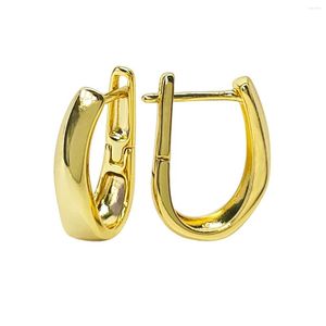 Hoop Earrings Agsnilove 14K Gold Plated Simple Generous Huggie For Women Everyday Jewelry Party Wearing