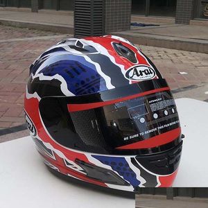 Мотоциклетные шлемы Шлем Rx7 Japans Top Rr5 Pedro Racing Fl Face Capacete Moto Drop Delivery Мобильные аксессуары для мотоциклов Dhqmn