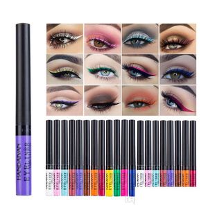 Eyeliner Handaiyan 12 colori opachi trucco occhi fodera impermeabile versare Yeux bianco blu occhio liquido per party ombretto goccia consegna Hea Dhiov