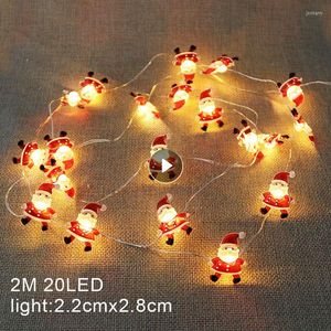 Strängar 2m 20Led Santa Claus LED String Lights Christmas Outdoor Garland Snowflakes Decoration for Home Fairy Light