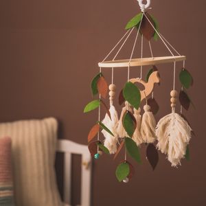 Rattles Mobiles Baby Rattle Mobile Toys Wood Hanger Crib Toy Bed Hanging Born Wind Chimes Bell Nordic Kids Room Decoration Gifts 230220