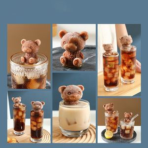 Barra di sublimazione Cubo di ghiaccio Stampo per gel di silice Orsetto carino Vassoio per ghiaccio Stampo per ghiaccio al cioccolato Whisky Vino Bevanda Caffè Gelato Decor Gadget da cucina