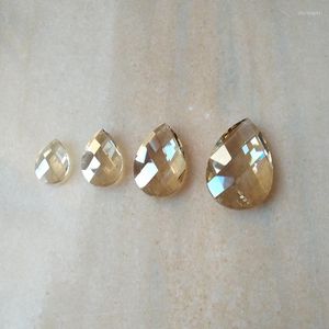 Chandelier Crystal Camal 10pcs 38/50/63/76mm Amber Color Grid Drop Pendant Prism Lamp Lighting Part Hanging Suncatcher Wedding
