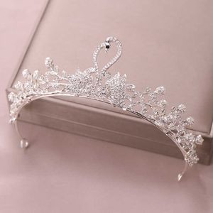 Tiaras moda gümüş renkli inci rhinestone n taç gelin tiata düğün headdress mücevher saç süsleri gelin prenses taç hediye z0220