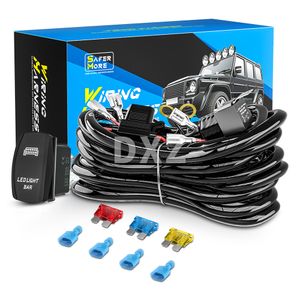 Billätt tråd 3m 12v 30a 18Awg Wiring Harness Relay Loom Cable Kit FUSE för Auto Driving Offroad LED Work Lamp Switch Onoff