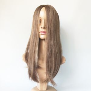 Stock Jewish Topper Kosher Human Hair Toupee Blonde H￶jdpunkter 18 tum T8-10HLS22# 8 