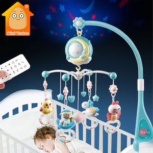 Grzechotki Mobile Baby Crib Toy Holder Rotating Mobile Bell Bell Musical Box Projekcja 012 miesiące urodzone niemowlę zabawki 230217