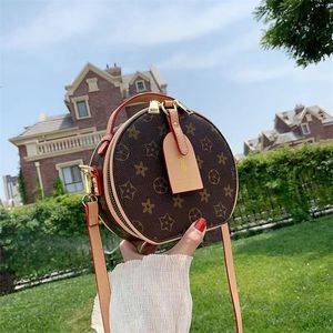 2023 Shoulder Bags New Vintage Print Crossbody Luxury Pu Leather Bags for Women Retro Round Messenger Bag