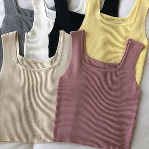 Damen-Tanks, Pearl Diary, Damen-Tank-Crop-Tops, Sommer, Bonbonfarben, süße weibliche Mädchen, Oberbekleidung, Top, täglich, lässig, dehnbar, Basic