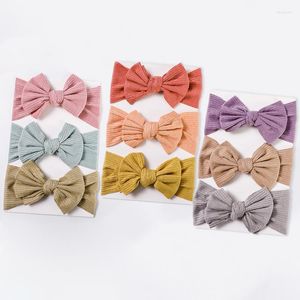 ヘアアクセサリー3pcs/set knotted headband badygirl bands nited turban生まれた弾性ナイロンヘッドラップ幼児のかわいい弓