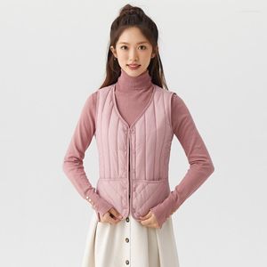 Women's Jackets Women's Autumn Winter Short Inner Waistcoat Casual Warmth Young Practical Pocket Comfortable Double-sided