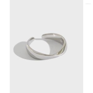 Klusterringar Japan och Sydkorea S925 Sterling Silver Ring Mobius Twisted Women's Open Pare Jewelry