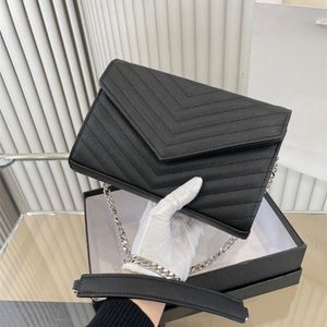 Women's Chain Bag Designer Bag Top Leather Envelope bag Women's luxury Vintage classic One Shoulder Bag brand Crossbody bag Luxury handbag Black Yellow White Purse