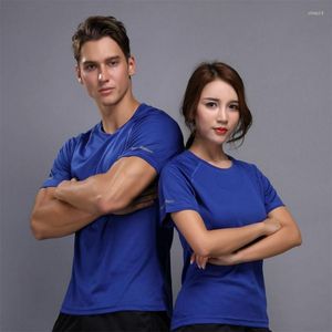 Herr t-skjortor män som kör t-shirts kort ärm kompressionssporter för kvinnor snabb torr träning fitness träning skjorta gym män