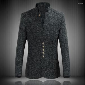 Mäns kostymer Spring Men's Casual Long Sleeve Suit Jacket Högkvalitativ enkelbröst krage KLÄDER Kinesisk stil blazrar