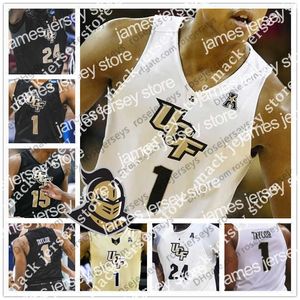 College Basketball Wears NCAA UCF Knights # 2 Terrell Allen 15 Aubrey Dawkins 35 Collin Smith 12 Dazon Ingram Oro Bianco Nero Uomo Gioventù Bambino