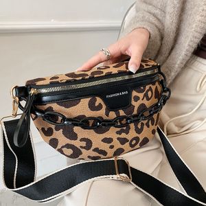 Waist Bags Women Bag Casual Vacation Crossbody Chest Leopards Pattern Zipper Brand Half Moon Luxury Fanny Pack 230220