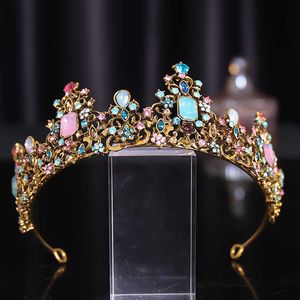 Tiaras Baroque Luxury Jelly Color Crystal Bridal Tiaras Crowns Cthanestone.