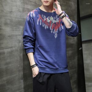 Męskie bluzy mrgoldenbowl mężczyzn 2023 Jesień mody Man Chinese Style Hafted Casual Oversize Winter Mężczyzna Ubranie