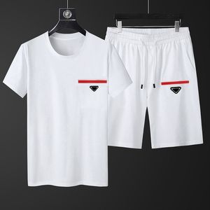 P-ra 2023 Summer High Quality Designer Mens Tracksuits Sets Jogger Sweatshirts Sports Shorts Suit Men Women Short Sleeve T-Shirt Board Shorts Casual Set
