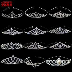 Tiaras AINAMEISI New Princess Tiaras and Crowns Headband Kid Girls Bridal Prom Crown Wedding Party Accessiories Fashion Hair Jewelry Z0220