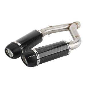 Motorcycle Exhaust System For Aprilia Shiver 900 2021 Sl900 Escape Slipon Muffler With Mid Link Pipe Drop Delivery Mobiles Motorcycl Dhiel