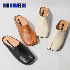 SDWK Women Slipper Spring Summer Summer Brand Tabi Ninja Flats Casual redondo Sapat Shoes Flat Shoes Filme Vintage Lazer Fot￣o 0220