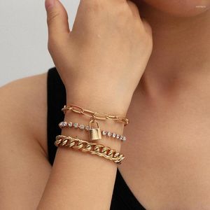 Bracelets de charme Bohemian Lock Chunky Set para mulheres Casal Casal Creative Vintage Hiphop Trendy Wrist Birthday Jewelry Gift