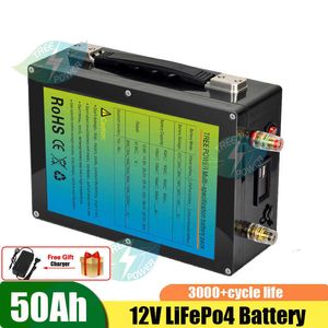 12V lifepo4 battery pack 50AH rechargeable lithium battery marine motor RV outdoor camping solar power tool spare battery