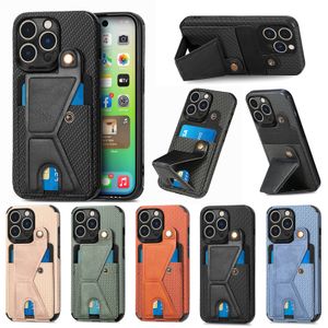 Shockproof Phone Cases for iPhone 14 13 12 11 Pro Max XR XS X 7 8 Plus TPU PU PC Protective Case with Magnetic Car-mounted Holder and Multi Cards Slots