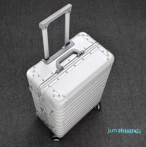 スーツケース100％アルミニウム合金プルロッドスーツケース20/24/28インチメタル荷物ファッショナブルなタイプのボックス97