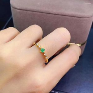 Cluster Rings The Gift For Your Loved Wife Natural Emerald Ring 925 Sterling Silver Fine Jewelry Men Or Women