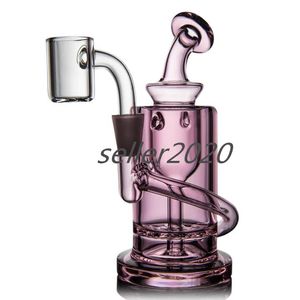 6,3 polegadas Klein Recycler Oil Rigs Hookahs Glass Water Bongs Smoke Glass Pipe Percolator Dab Bong com banger de 10 mm