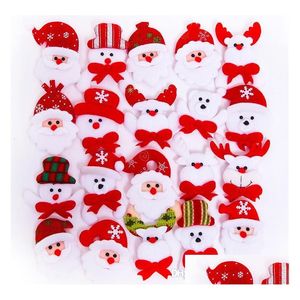 LED Toys Cartoon Santa Claus blinkande glödande broscher stift barn barn lyser upp badge gåva glöd parti leverans jul droppe Deliv dhbbr