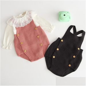 Rompers coreano estilo Jap￣o estilo outono rec￩m -nascido Cotton Cloods Infant Girls meninos da moda Moda de moda Rouno