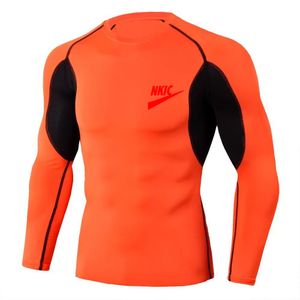 Новая мужская спортивная футболка для бодибилдинга, быстросохнущая рубашка для бега, компрессионный топ с длинным рукавом, спортивная футболка, мужская облегающая спортивная одежда
