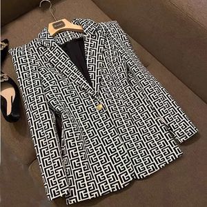 Womens Suits Blazers Tide Brand Retro Fashion Designer Grey Series Suit Jacket Lion Single-Breasted Slim Plus Size Women's Clothing A58258