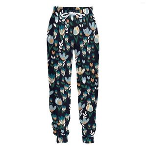 Herrbyxor jumeast y2k jogger casual sweatpants baggy för män svarta blommor bild rak unisex spårdräktbyxor