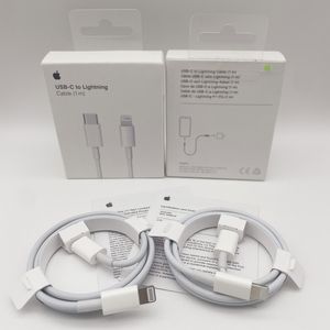 Apple iPhone Cables için Orijinal 1: 1 Kalite Kablosu 20W Orijinal 1m/2m USB C - Lightning Tip C Tip PD Hızlı Şarj Kablo Şarj Kablosu Perakende Kutusu ile