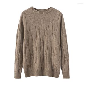 Men's Sweaters High-Grade Autumn Cashmere Winter Fashion Clothing Men's Thickening Solid Color O-Neck Men Pullover