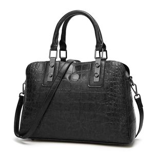 Modische Handtasche aus Alligatorleder, Damentasche, schlichter Stil, PU-Umhängetasche